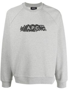 A.P.C. sweat à logo imprimé - Gris