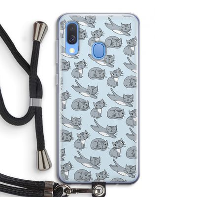 Poezen: Samsung Galaxy A40 Transparant Hoesje met koord