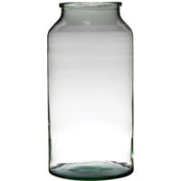 Bloemenvaas melkbus vaas - gerecycled glas - transparant - D22 x H42 cm   -