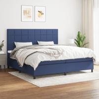 Boxspring met matras stof blauw 200x200 cm