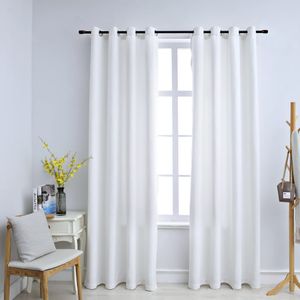 VidaXL Gordijnen verduisterend met ringen 2 st 140x245 cm gebroken wit