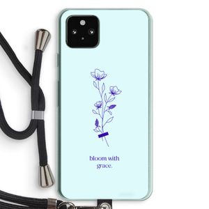 Bloom with grace: Pixel 5a 5G Transparant Hoesje met koord