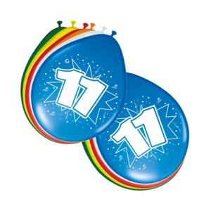 11 jaar verjaardag feest ballonnen - 24x stuks - feestartikelen leeftijd - versiering