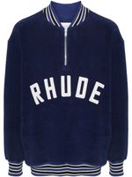 RHUDE sweat zippé à patch logo - Bleu - thumbnail