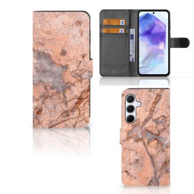 Samsung Galaxy A55 | Bookcase | Marmer Oranje Samsung Galaxy A55 | Bookcase | Marmer Oranje