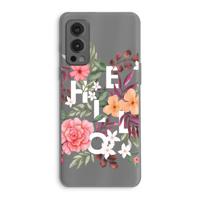 Hello in flowers: OnePlus Nord 2 5G Transparant Hoesje - thumbnail