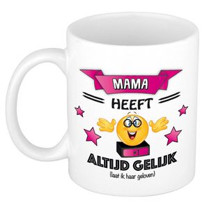 Bellatio Decorations Mama heeft altijd gelijkA cadeau mok - roze - 300 ml - keramiek - moederdag - feest mokken