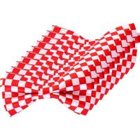 Brabant Carnaval Vlinderstrikje - 10x - rood wit geblokt - 12 cm