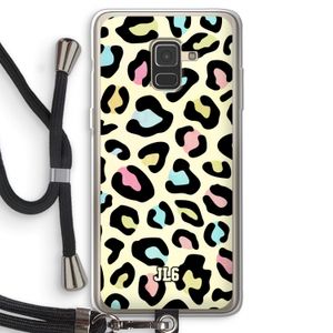 Leopard pattern: Samsung Galaxy A8 (2018) Transparant Hoesje met koord