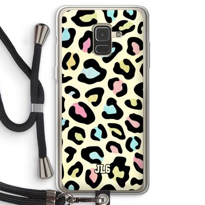 Leopard pattern: Samsung Galaxy A8 (2018) Transparant Hoesje met koord