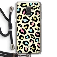 Leopard pattern: Samsung Galaxy A8 (2018) Transparant Hoesje met koord