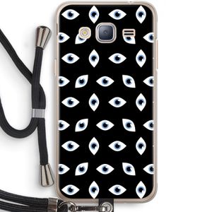 Eyes pattern: Samsung Galaxy J3 (2016) Transparant Hoesje met koord