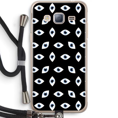Eyes pattern: Samsung Galaxy J3 (2016) Transparant Hoesje met koord