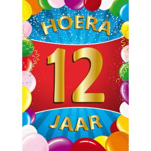 12 jaar verjaardag versiering poster - 59 x 84 cm - leeftijd feestartikelen