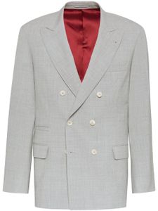 Brunello Cucinelli blazer en laine à boutonnière croisée - Gris