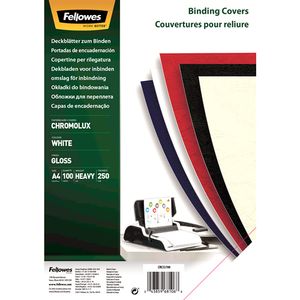 Voorblad Fellowes A4 Chromolux 250gr wit 100stuks