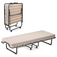 Opklapbed met Luxe Matras Inklapbaar Eenpersoonsbed Stabiel Metalen bed Tot 120 kg Belastbaar 200 x 90 x 41 cm Gemaakt in Italië