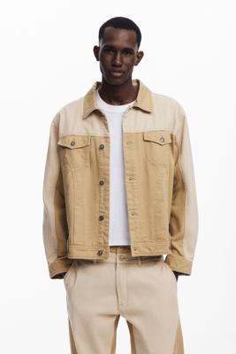 Spijkerjack met contrast - BROWN - S