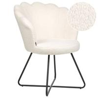 Beliani - LOVELOCK - Fauteuil - Wit - Bouclé - thumbnail