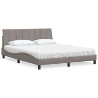 Bed met matras "Hanko" stof taupe 160x200 cm