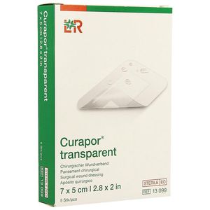 Curapor Transparant Steriel 7cmx 5cm 5 13099