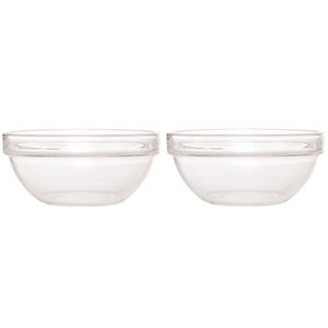 2x Salade schalen/slakommen van glas 20 cm