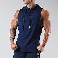 Voor heren Training tanktop Hardlooptanktop Mouwloos Ves / Mouwloos Casual Sportkleding Katoen Ademend Sneldrogend Zacht Sportschooltraining Hardlopen Wandelen Sportkleding Sportkleding Effen Zwart Lightinthebox