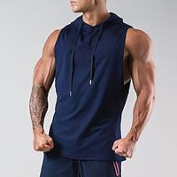 Voor heren Training tanktop Hardlooptanktop Mouwloos Ves / Mouwloos Casual Sportkleding Katoen Ademend Sneldrogend Zacht Sportschooltraining Hardlopen Wandelen Sportkleding Sportkleding Effen Zwart Lightinthebox