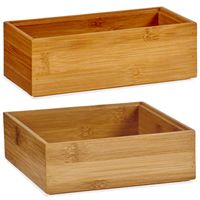 Kast/lade/make-up sorteer organizer bamboe hout bakjes - Set van 8x stuks