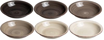 Cookinglife Diepe borden / Pastaborden Delice Grijs ø 21 cm - 6 stuks