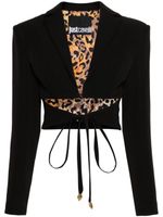 Just Cavalli blazer crop à découpes - Noir