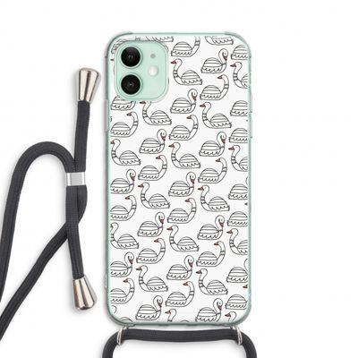 Zwanen: iPhone 11 Transparant Hoesje met koord