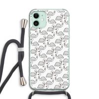 Zwanen: iPhone 11 Transparant Hoesje met koord