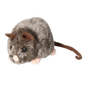 Nature Planet pluche knuffeldier muis - grijs/bruin - 12 cm - muizen knuffels