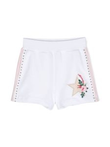 Monnalisa short à fleurs brodées - Blanc