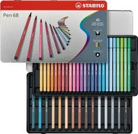 Viltstiften Stabilo pen 68 metalen doos - 40 stuks - Viltstift Stabilo - thumbnail