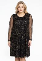 Yoek Jurk A-lijn GOLD CRUSH | Zwart | Maat 38/40