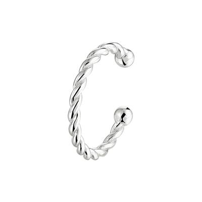 Gerhodineerde 925 Zilveren Gedraaide Ear Cuff - 13 mm (Per Stuk)