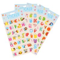 Stickervelletjes - 4x - 34 sticker letters A-Z - gekleurd - alfabet - thumbnail