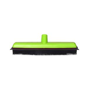 Bezem - rubber - lime groen - bezemkop - kappers bezem - schroefdraad - wisser lip - 35 cm