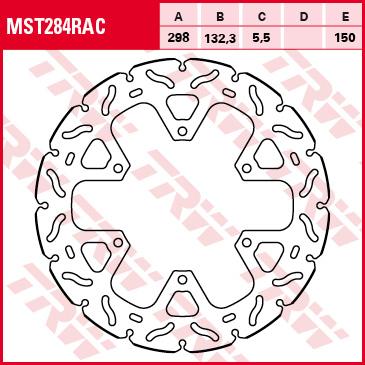 TRW Remschijf, remschijven voor de moto, MST284RAC