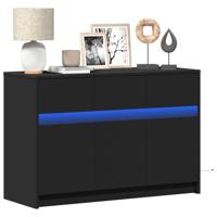 Tv-meubel met LED 91x34x61 cm bewerkt hout zwart Tv-meubel met LED 91x34x61 cm bewerkt hout zwart