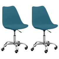 vidaXL Eetkamerstoelen 2 st kunstleer turquoise - thumbnail