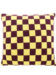 The Elder Statesman coussin en cachemire à damier - Jaune