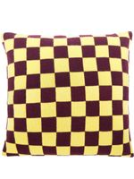 The Elder Statesman coussin en cachemire à damier - Jaune