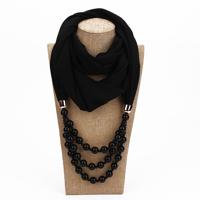 2 stks nationale stijl sjaal met imitatie parel ketting (zwart) 2 stks nationale stijl sjaal met imitatie parel ketting (zwart)