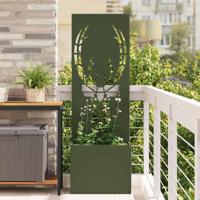 VidaXL Tuin privacy screen olijfgroen 50 x 140 cm koudgewalst staal