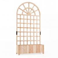 Bloembakken met Latwerk Buitenbakken met Afschermingspanelen en Afwateringsgaten Geschikt voor Terrassen Balkons en Tuinen-Naturel