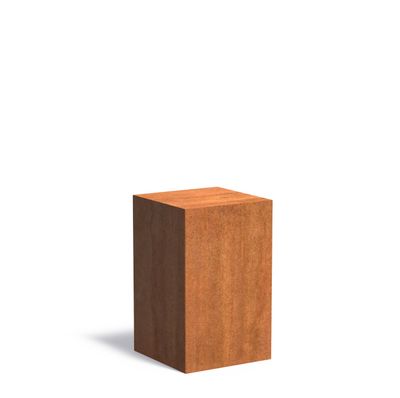Cortenstaal sokkel 50x50x80cm.
