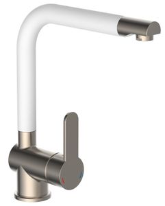 Schutte RIO ééngreepsmengkraan keuken met hoge uitloop | RVS /wit mat - 79864